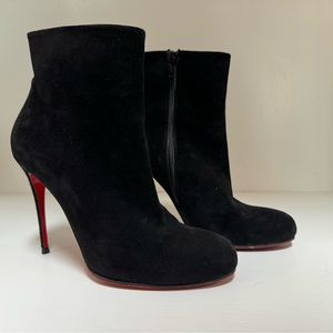 Christian Louboutin Suede Ankle Boots. Size 39-1/2”.